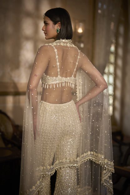 Cream Sharara - Pant Set