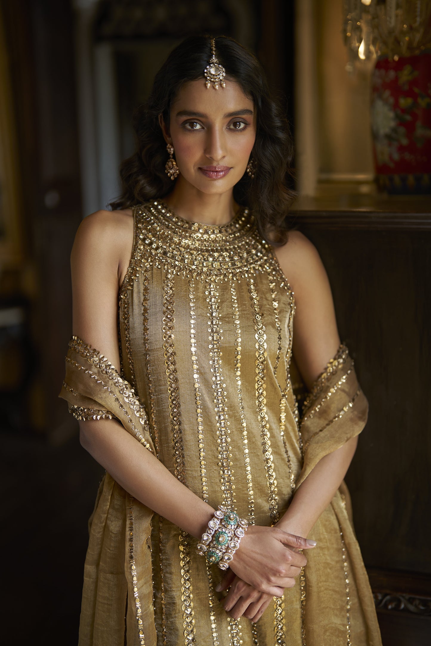 Antique Gold Pant Set