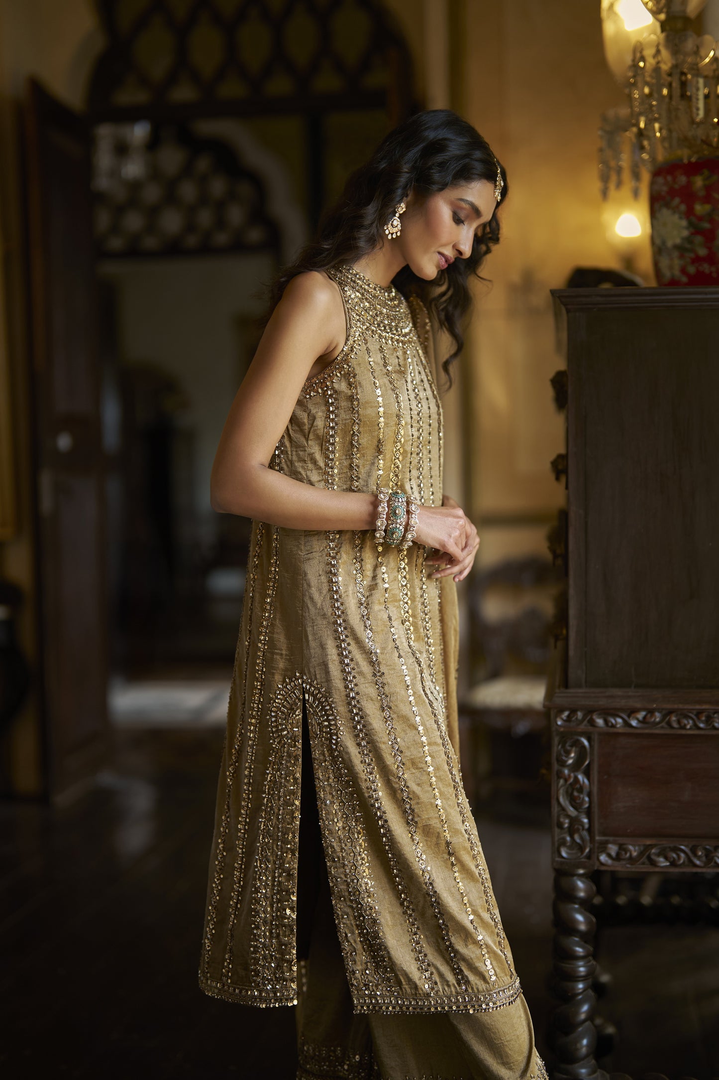 Antique Gold Pant Set