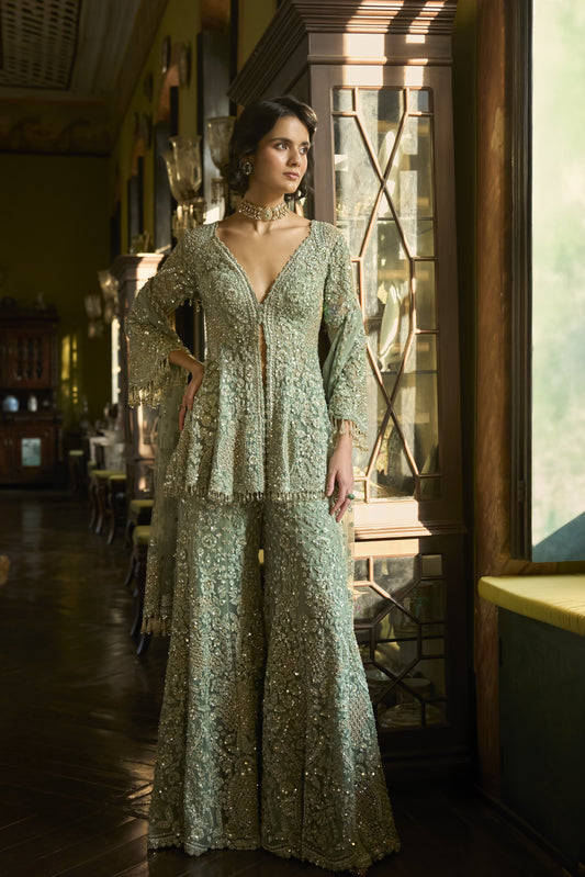 Sage Green Sharara Set