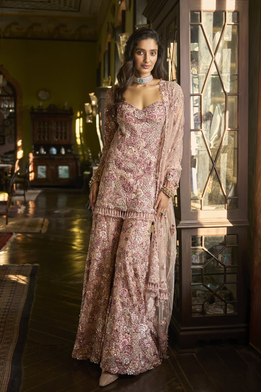 Dusty Rose Sharara Set