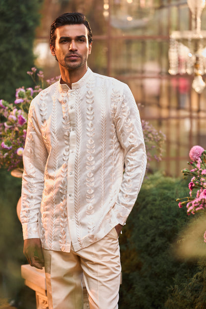 Powder Nude Bandhgala Set