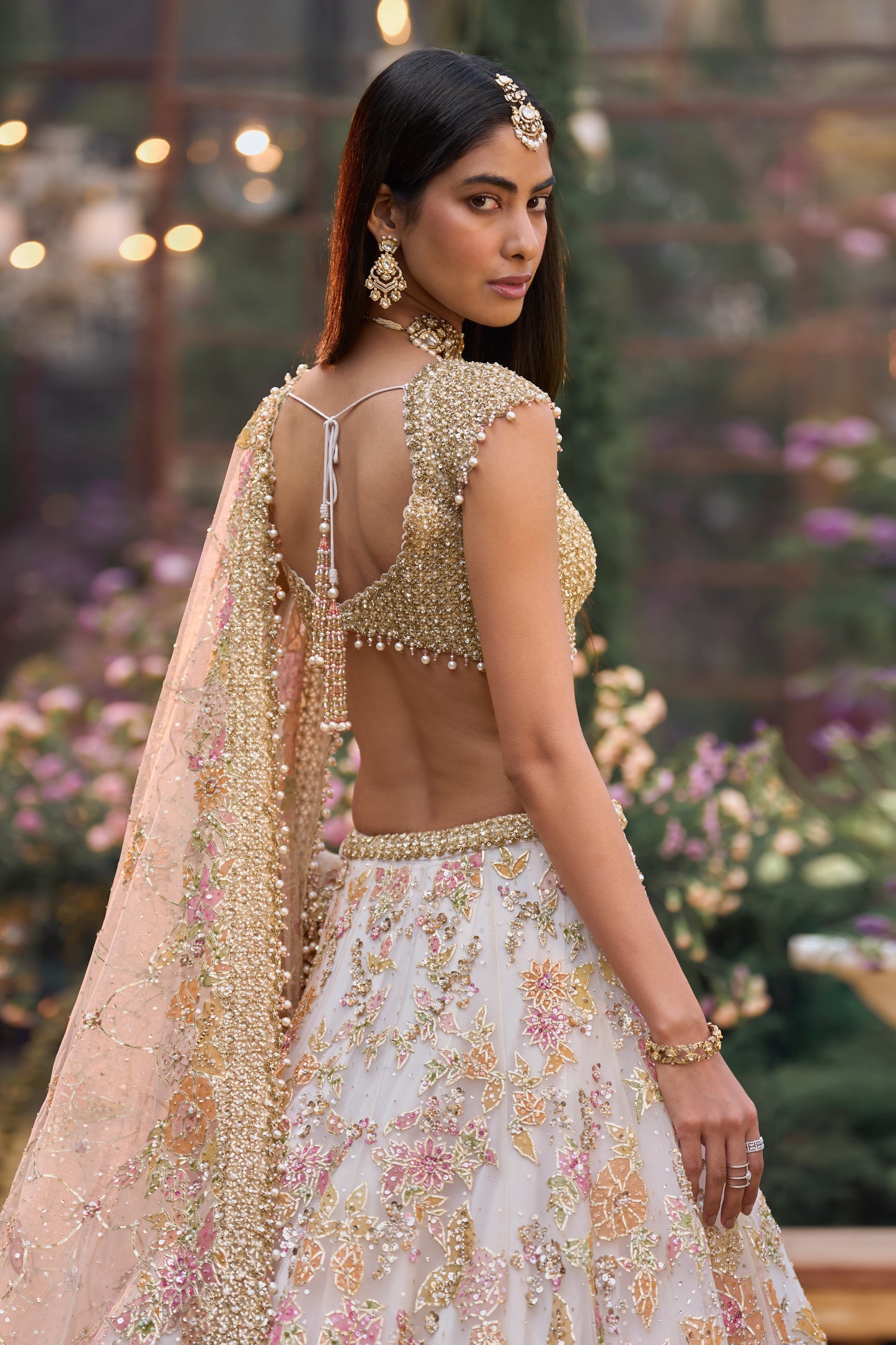 Multi-Coloured Applique Lehenga Set