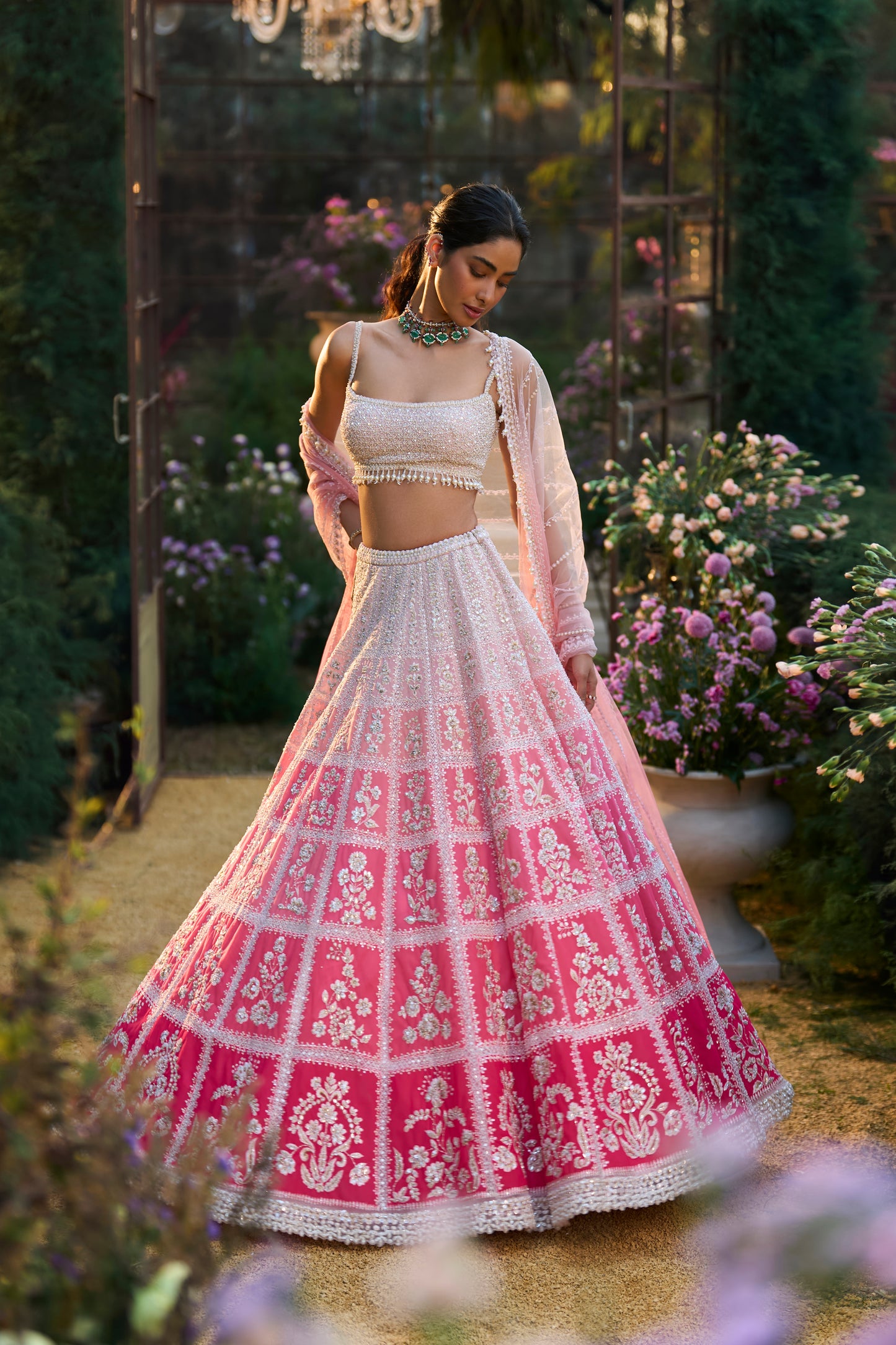 Ombre Pink Lehenga Set