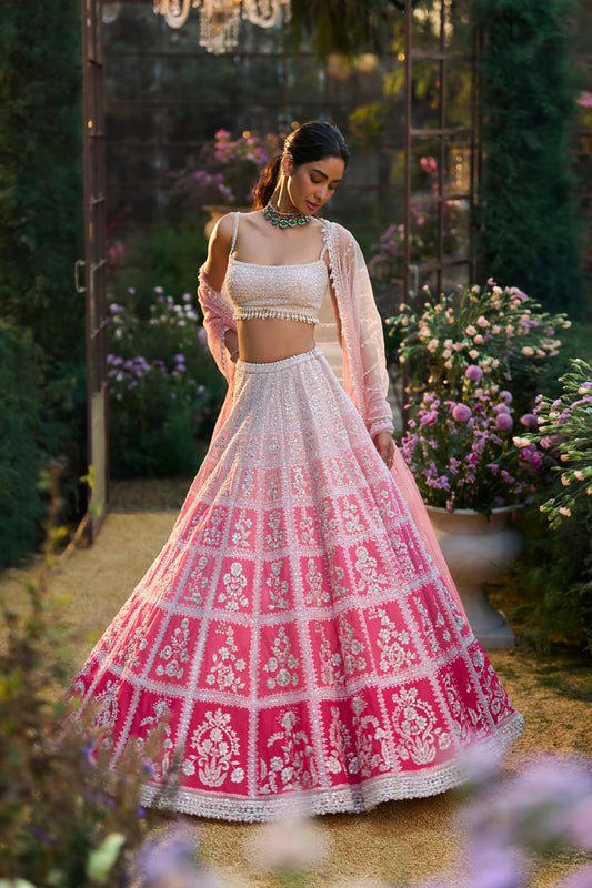 Ombre Pink Lehenga Set