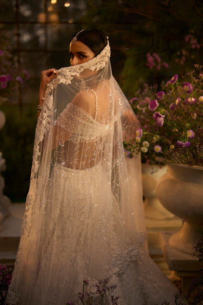 Ivory Floral Lehenga Set