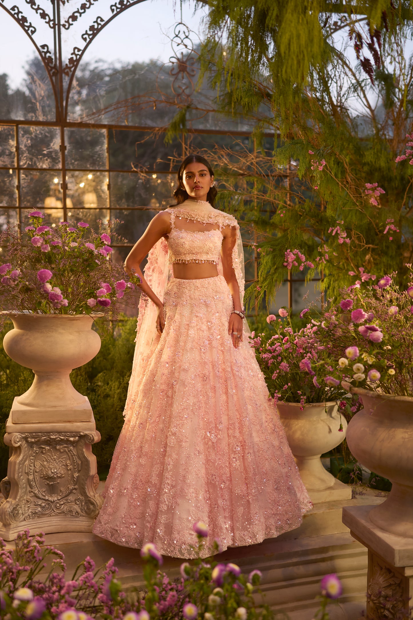 Candy Pink Three-Dimensional Lehenga Set