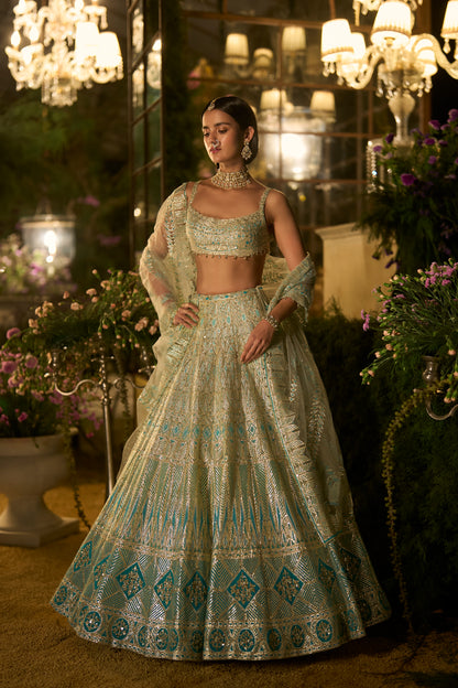 Turqouise Blue Lehenga Set