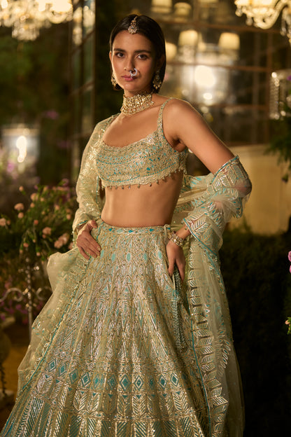 Turqouise Blue Lehenga Set