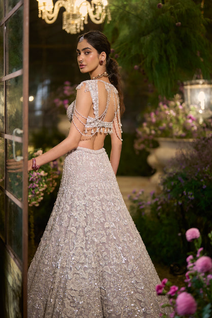 Slate Grey Sequin Lehenga Set