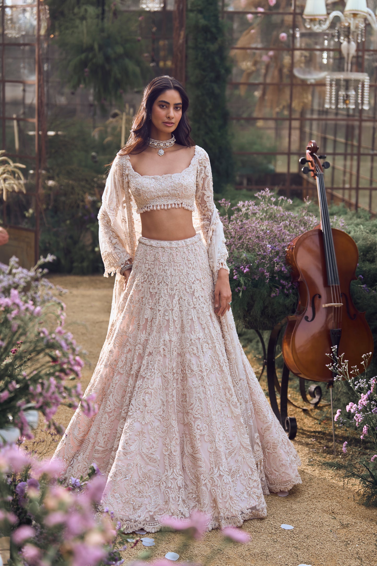Powder Peach Dori Lehenga Set