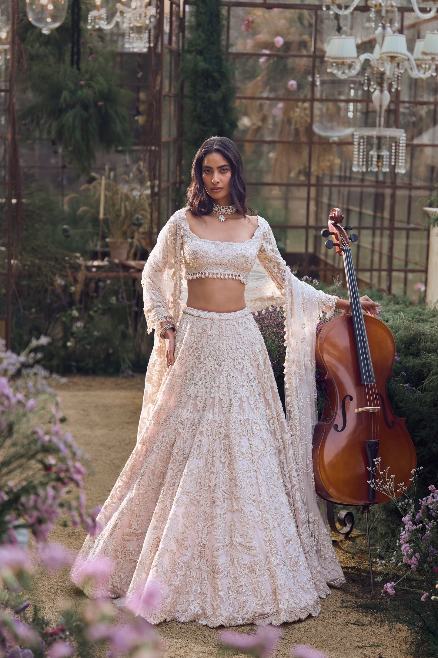 Powder Peach Dori Lehenga Set