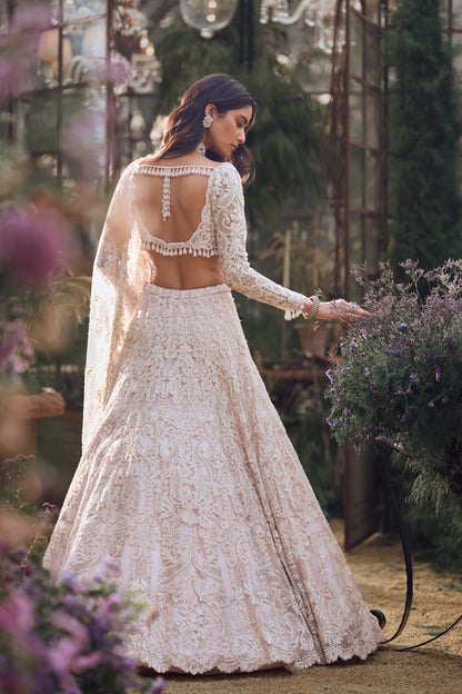 Powder Peach Dori Lehenga Set