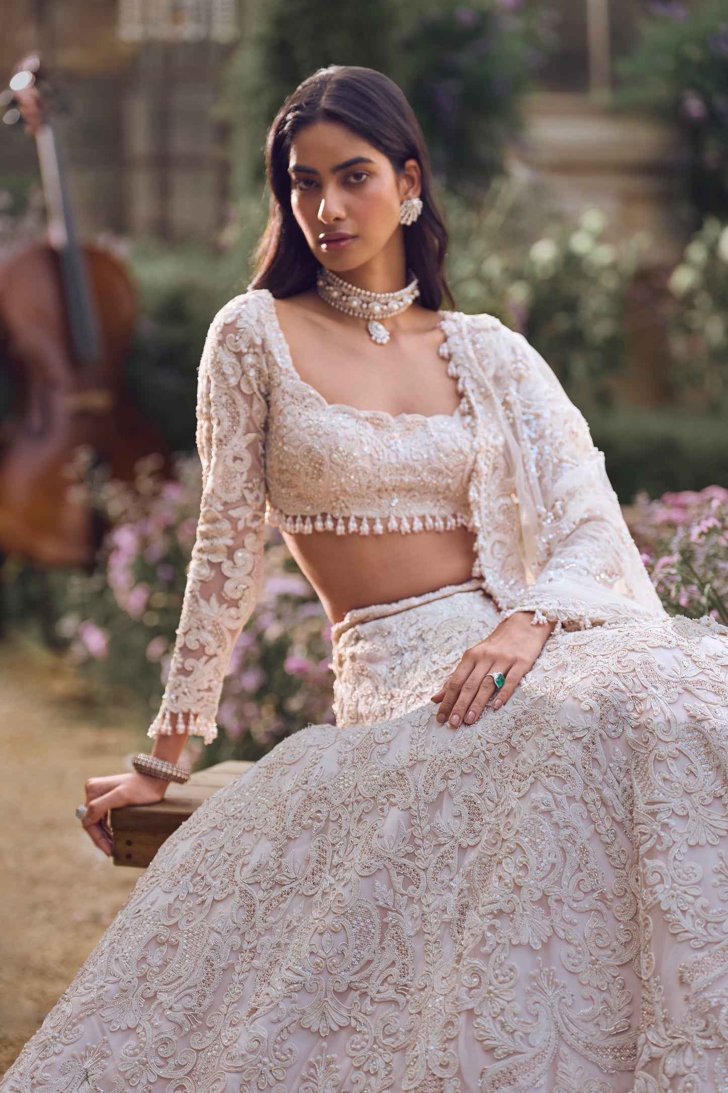 Powder Peach Dori Lehenga Set