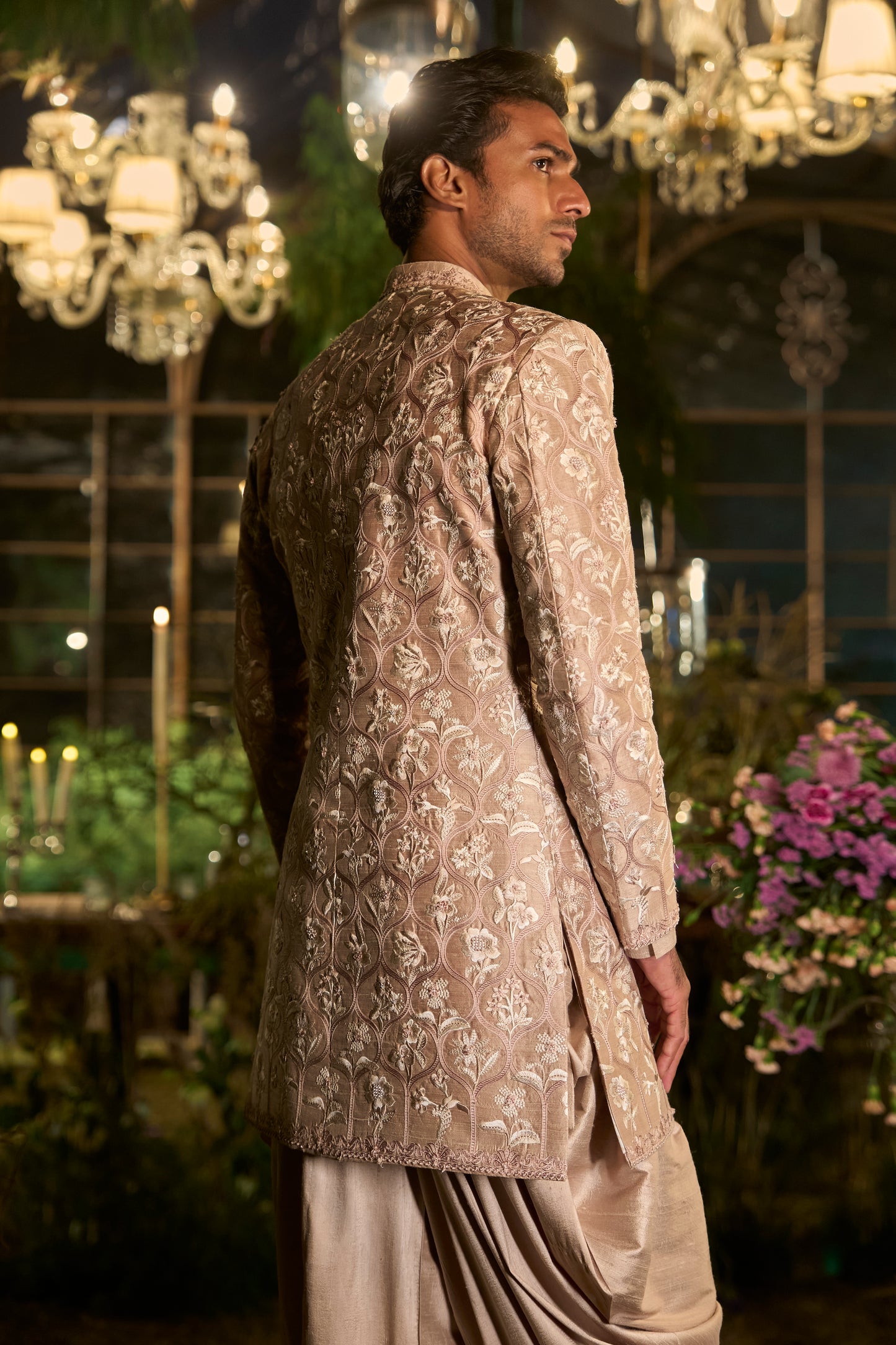 Rosé Champagne Sherwani Set