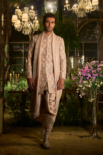 Rosé Champagne Sherwani Set