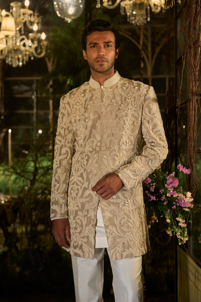 Champagne Pearl Sherwani Set