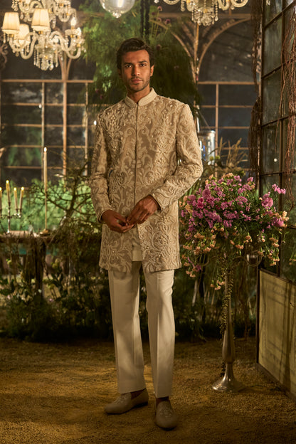 Champagne Pearl Sherwani Set