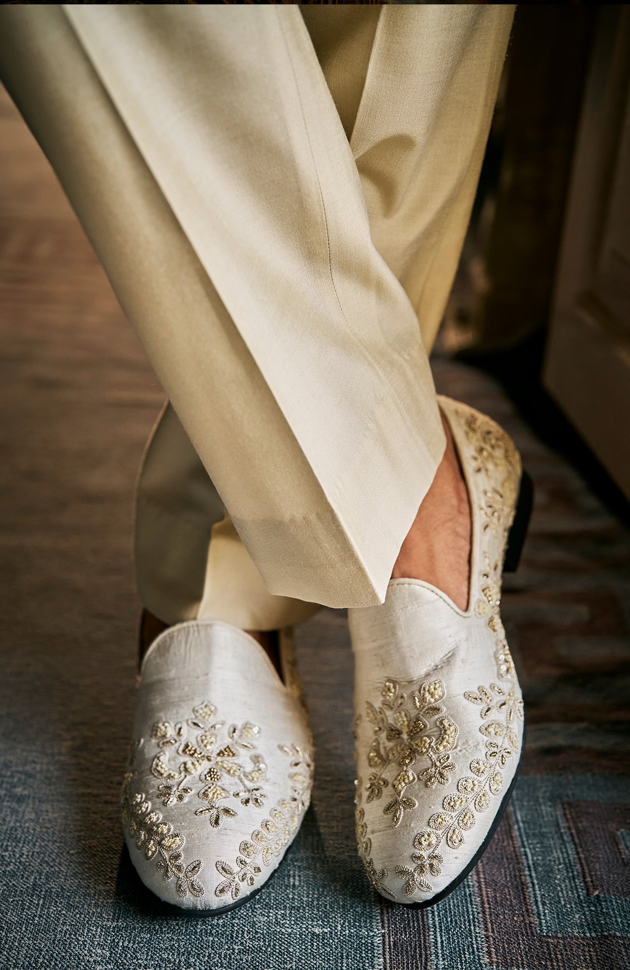 Ivory Gold Sherwani Set
